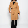 PINKO-Cappotto in Panno Doppio di Lana Cammello-TRYME Shop