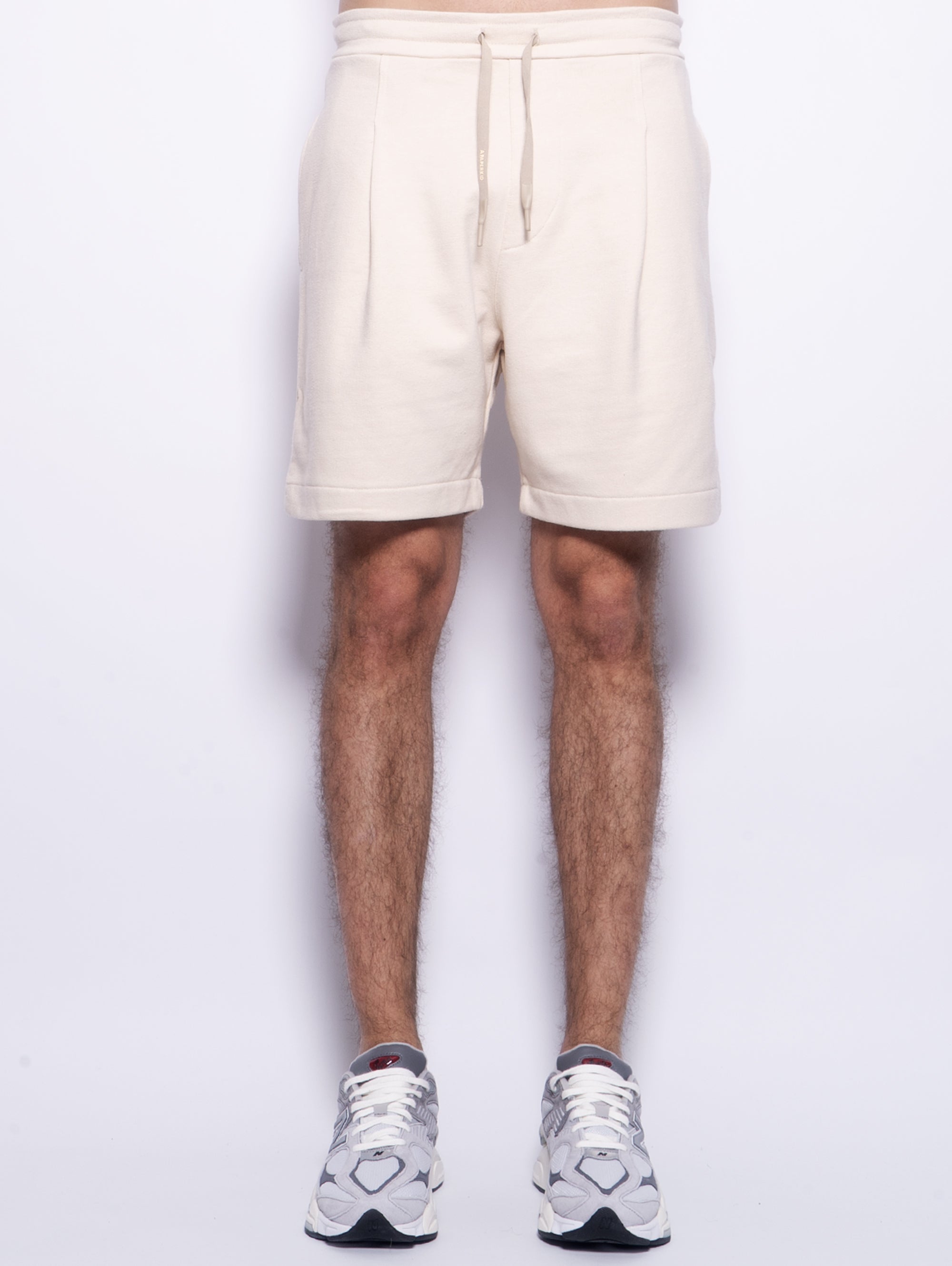 A PAPER KID-Shorts in Felpa con Pince Sabbia-TRYME Shop