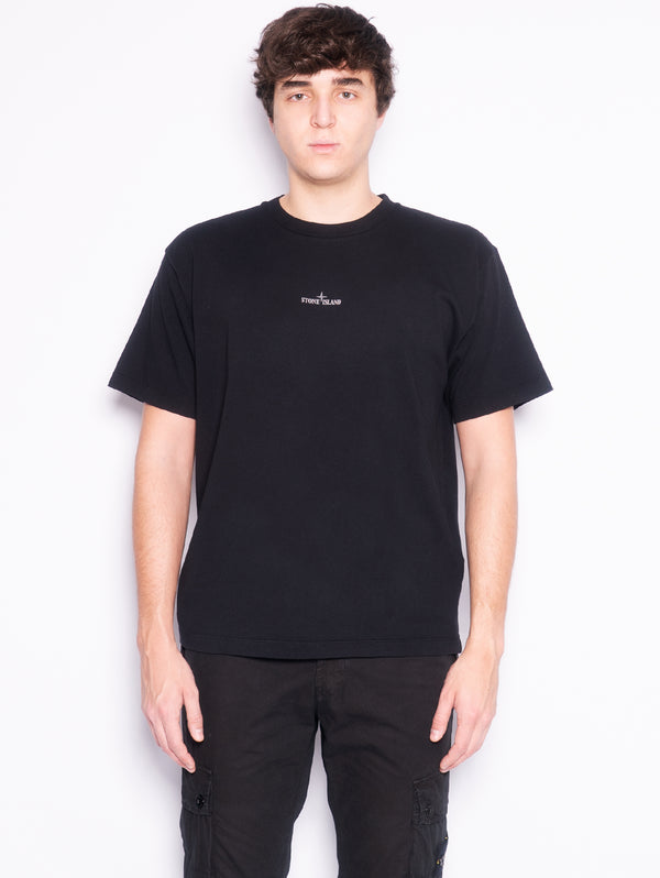 STONE ISLAND-T-shirt con Stampa Posteriore Camo One Nero-TRYME Shop