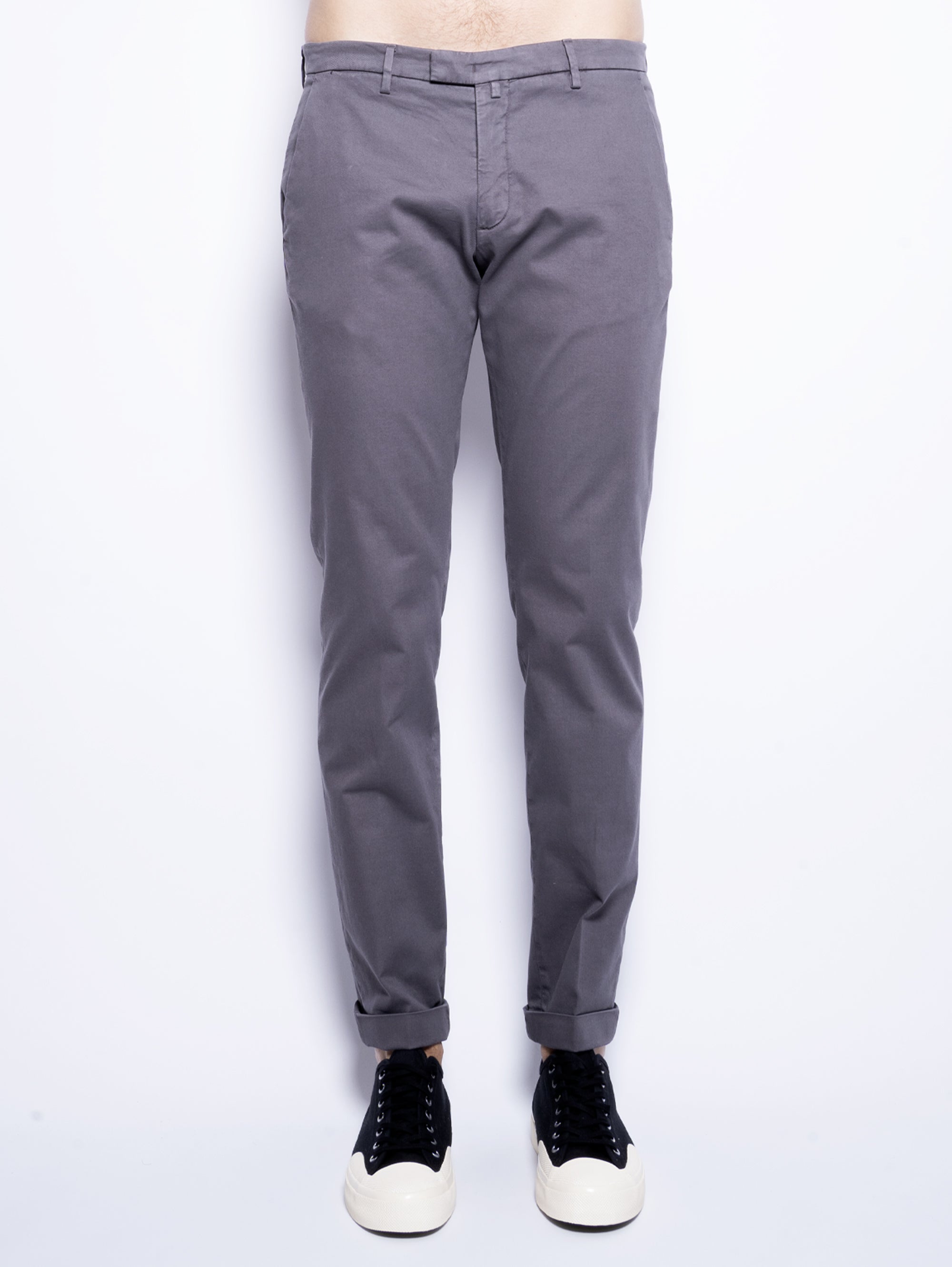 BRIGLIA 1949-Pantaloni in Cavalry di Lyocell e Cotone Grigio-TRYME Shop