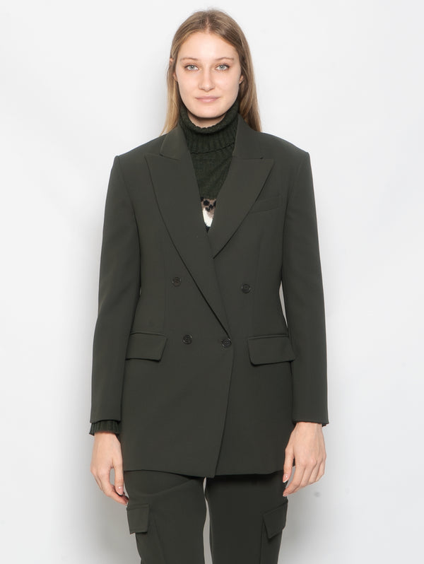 P.A.R.O.S.H.-Giacca Doppiopetto in Cady Verde-TRYME Shop