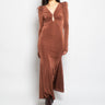 ANIYE BY-Abito Lungo con Scollo a Goccia Marrone-TRYME Shop