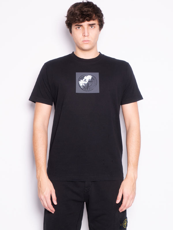 STONE ISLAND-T-shirt con Stampa Institutional One Nero-TRYME Shop