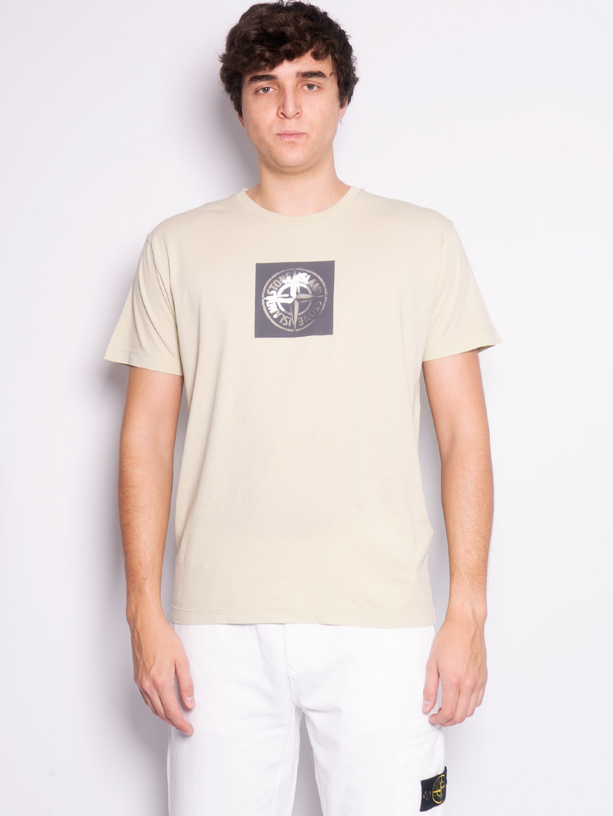 STONE ISLAND-T-shirt con Stampa Institutional One Pistacchio-TRYME Shop