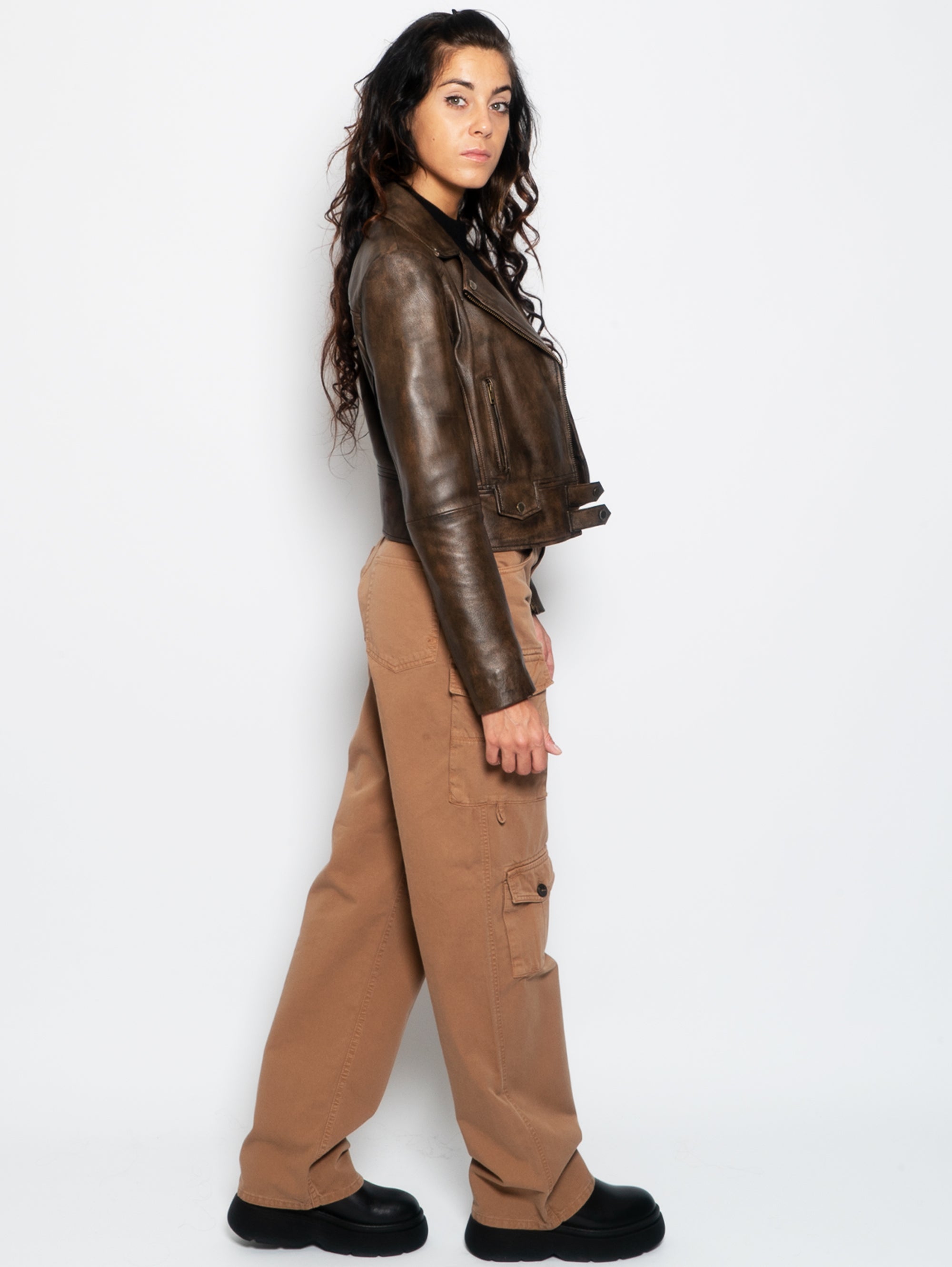 Wide Cargo Pants Camel