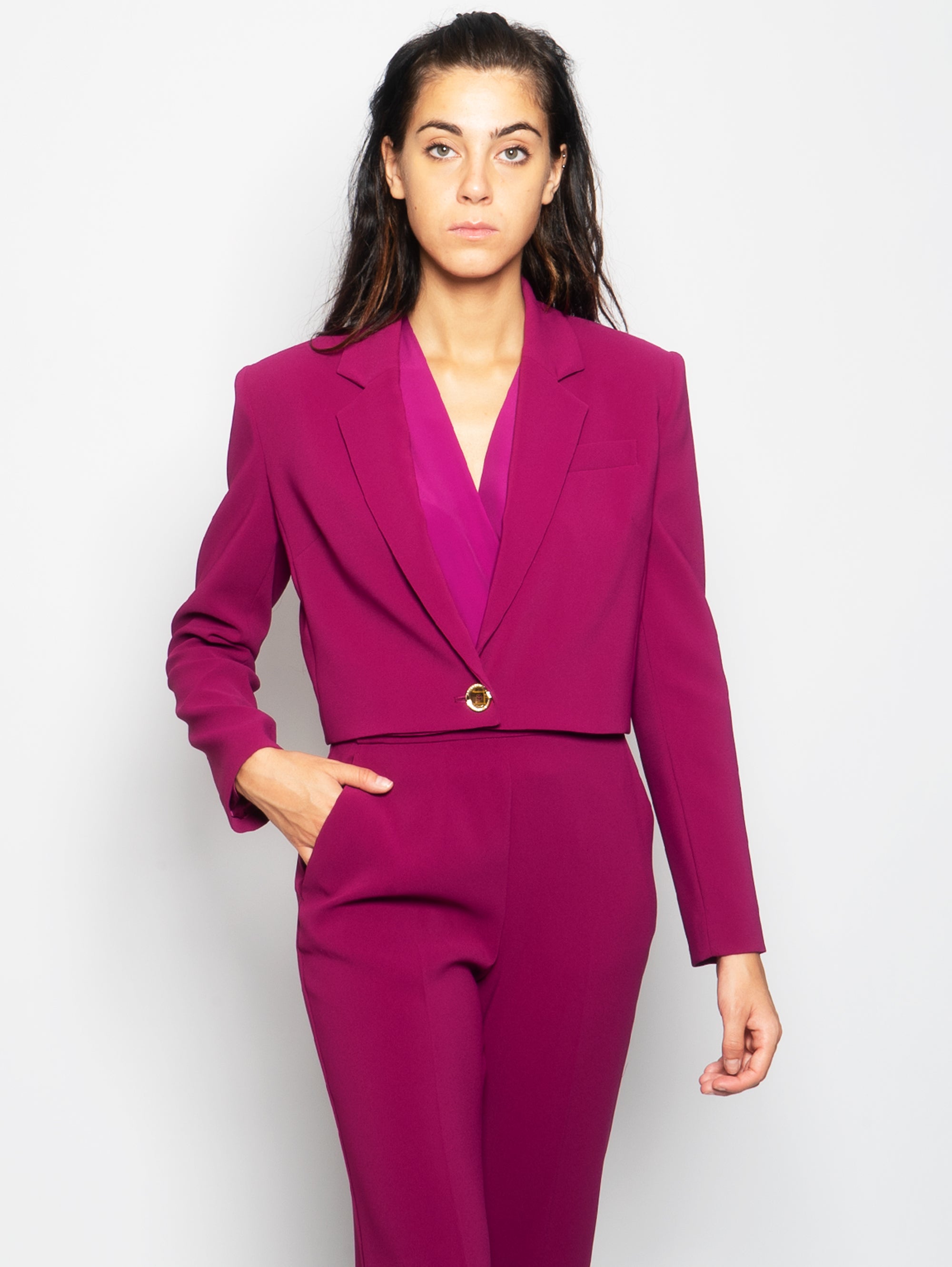 PINKO-Giacca Spencer Elegante Viola-TRYME Shop