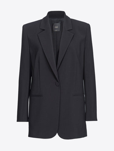 Blazer in Tessuto Crepe Stretch Nero