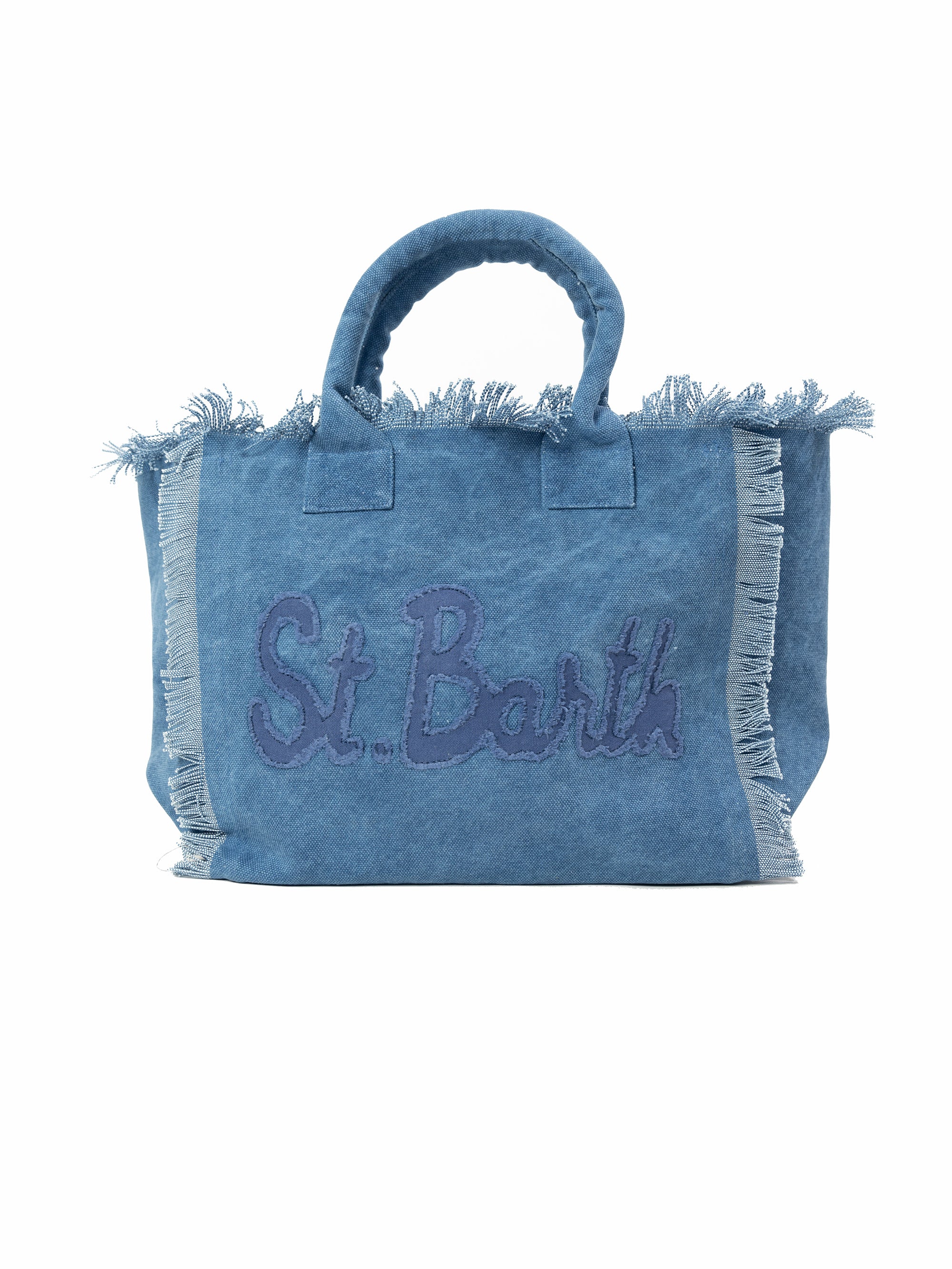 Einkaufstasche aus Baumwolle mit blauem Logo-Patch