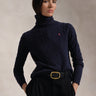 RALPH LAUREN-Maglia con Collo Alto a Trecce Blu Navy-TRYME Shop