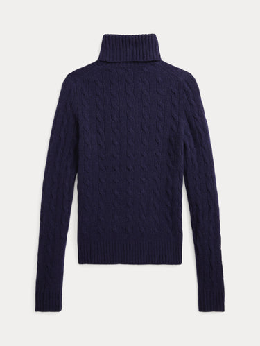 Maglia con Collo Alto a Trecce Blu Navy
