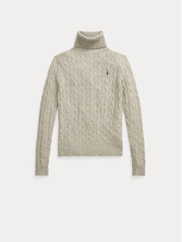 Maglia con Collo Alto a Trecce Grigio