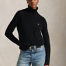 RALPH LAUREN-Maglia con Collo Alto a Trecce Nero-TRYME Shop