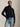 RALPH LAUREN-Maglia con Collo Alto a Trecce Nero-TRYME Shop