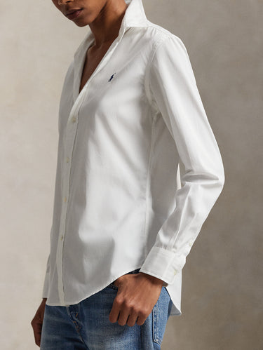 Camicia Slim Fit in Popeline di Cotone Bianco