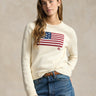 RALPH LAUREN-Maglia con Bandiera Crema-TRYME Shop