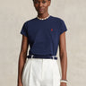 RALPH LAUREN-T-shirt Girocollo in Cotone Blu Navy-TRYME Shop