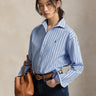 RALPH LAUREN-Camicia Relaxed Fit a Righe Blu/Bianco-TRYME Shop