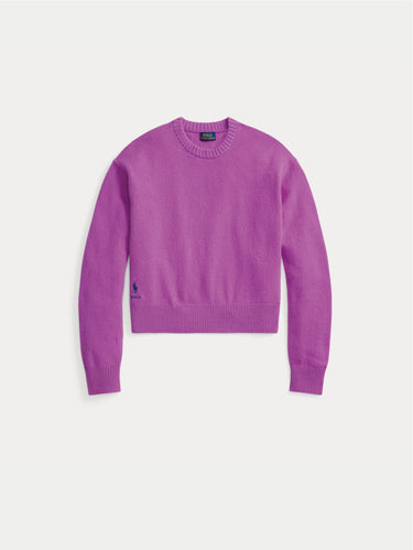 Kurz geschnittener Pullover aus Wolle Violett