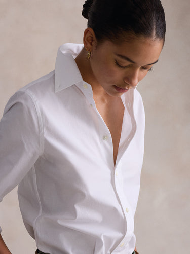 Slim-Fit-Hemd aus Baumwoll-Popeline Weiß