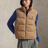 RALPH LAUREN-Gilet Imbottito in Maglia a Trecce Cammello-TRYME Shop