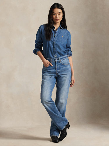 Camicia in Denim Slim Fit Blu