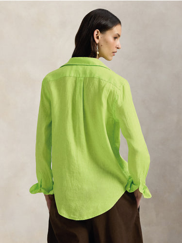 Hemd Classic Fit aus Leinen Grün