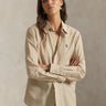 RALPH LAUREN-Camicia a Righe Classic Fit Cammello/Bianco-TRYME Shop