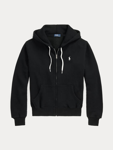 Kapuzensweatshirt mit durchgehendem Reißverschluss, schwarz