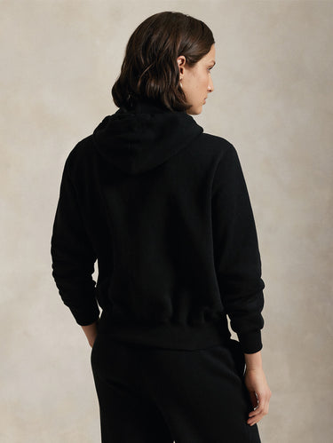 Kapuzensweatshirt mit durchgehendem Reißverschluss, schwarz