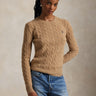 RALPH LAUREN-Maglia a Trecce in Misto Cashmere Cammello-TRYME Shop