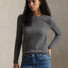 RALPH LAUREN-Maglia a Trecce in Misto Cashmere Grigio-TRYME Shop