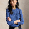 RALPH LAUREN-Maglia a Trecce in Misto Cashmere Cobalto-TRYME Shop