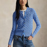 RALPH LAUREN-Cardigan in Cotone a Trecce Celeste-TRYME Shop