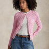 RALPH LAUREN-Cardigan in Cotone a Trecce Rosa-TRYME Shop
