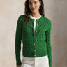RALPH LAUREN-Cardigan in Cotone a Trecce Verde Fuji-TRYME Shop