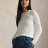 RALPH LAUREN-Maglia Girocollo in Cotone a Trecce Bianco-TRYME Shop