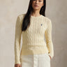 RALPH LAUREN-Maglia Girocollo in Cotone a Trecce Panna-TRYME Shop