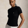 RALPH LAUREN-Maglia a Trecce con Maniche Corte Nero-TRYME Shop