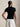 Maglia a Trecce con Maniche Corte Nero