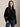 Maglia a Trecce in Lana con Mezza Zip Nero