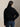 Maglia a Trecce in Lana con Mezza Zip Nero