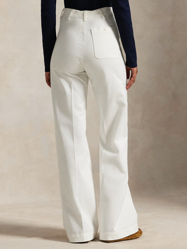 Beaton-Hose aus weißem Twill-Spigato