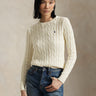 RALPH LAUREN-Maglia Linea Dritta a Trecce in Cashmere Crema-TRYME Shop