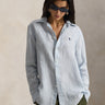 RALPH LAUREN-Camicia a Righe in Lino Classic Fit Blu/Celeste-TRYME Shop