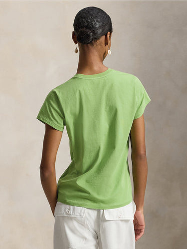 Ronde hals T-shirt van katoen groen