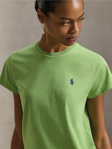 Ronde hals T-shirt van katoen groen