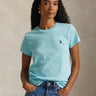 RALPH LAUREN-T-shirt Girocollo in Cotone Turchese-TRYME Shop