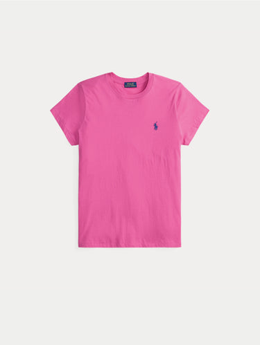 Ronde hals T-shirt van katoen fuchsia