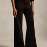 RALPH LAUREN-Pantaloni Flare in Velluto a Coste Beaton Marrone-TRYME Shop
