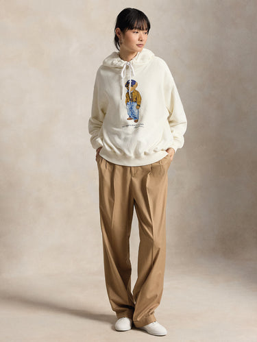 Hoodie mit Polo Bear Aufdruck in Creme